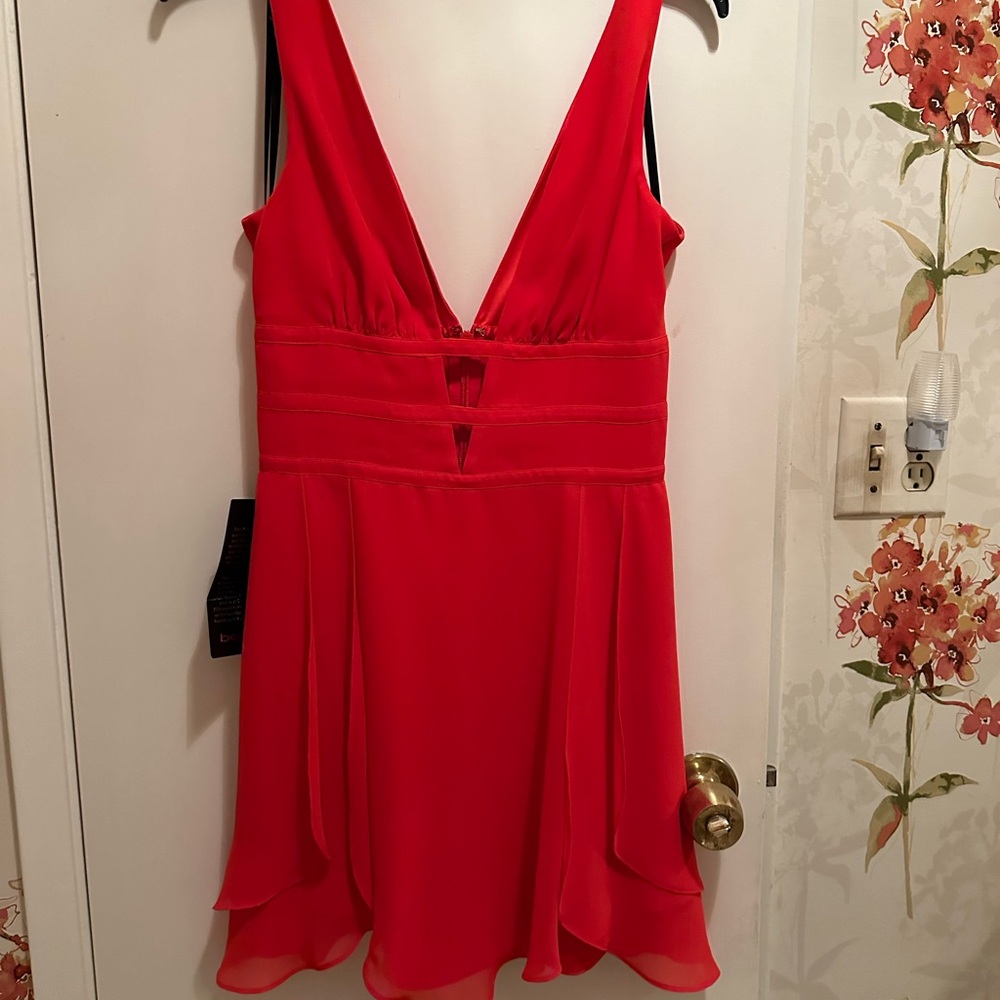 Reddish orange mini dress